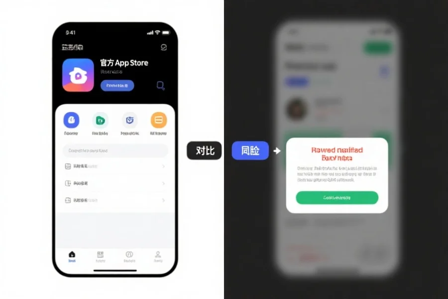 官方入口与第三方渠道界面对比